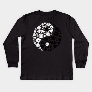 Dice Ying Yang Funny Design for Gamers Men Women and Kids Kids Long Sleeve T-Shirt